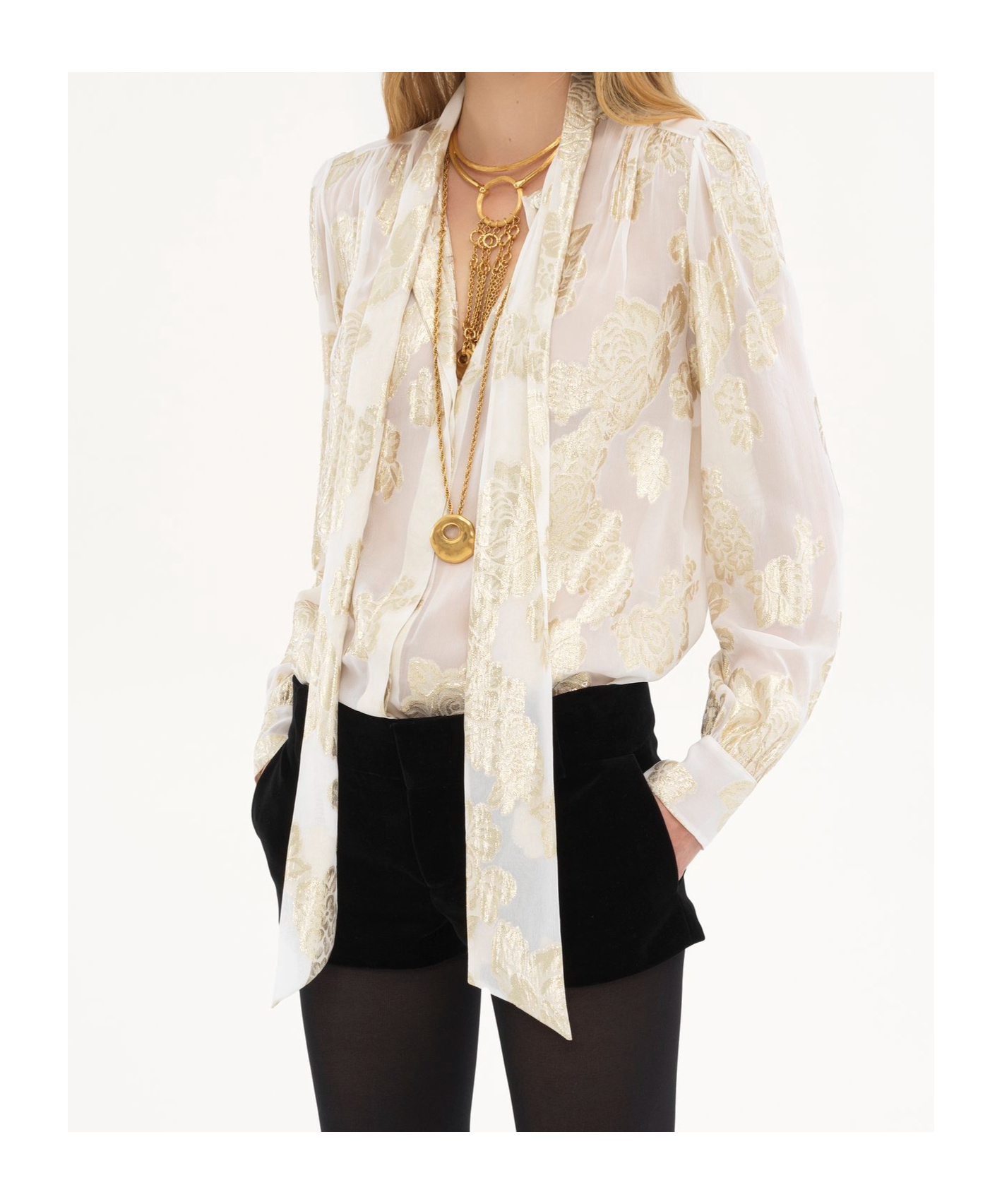 Shop Chloé Ht02 Gathered Blouse In White