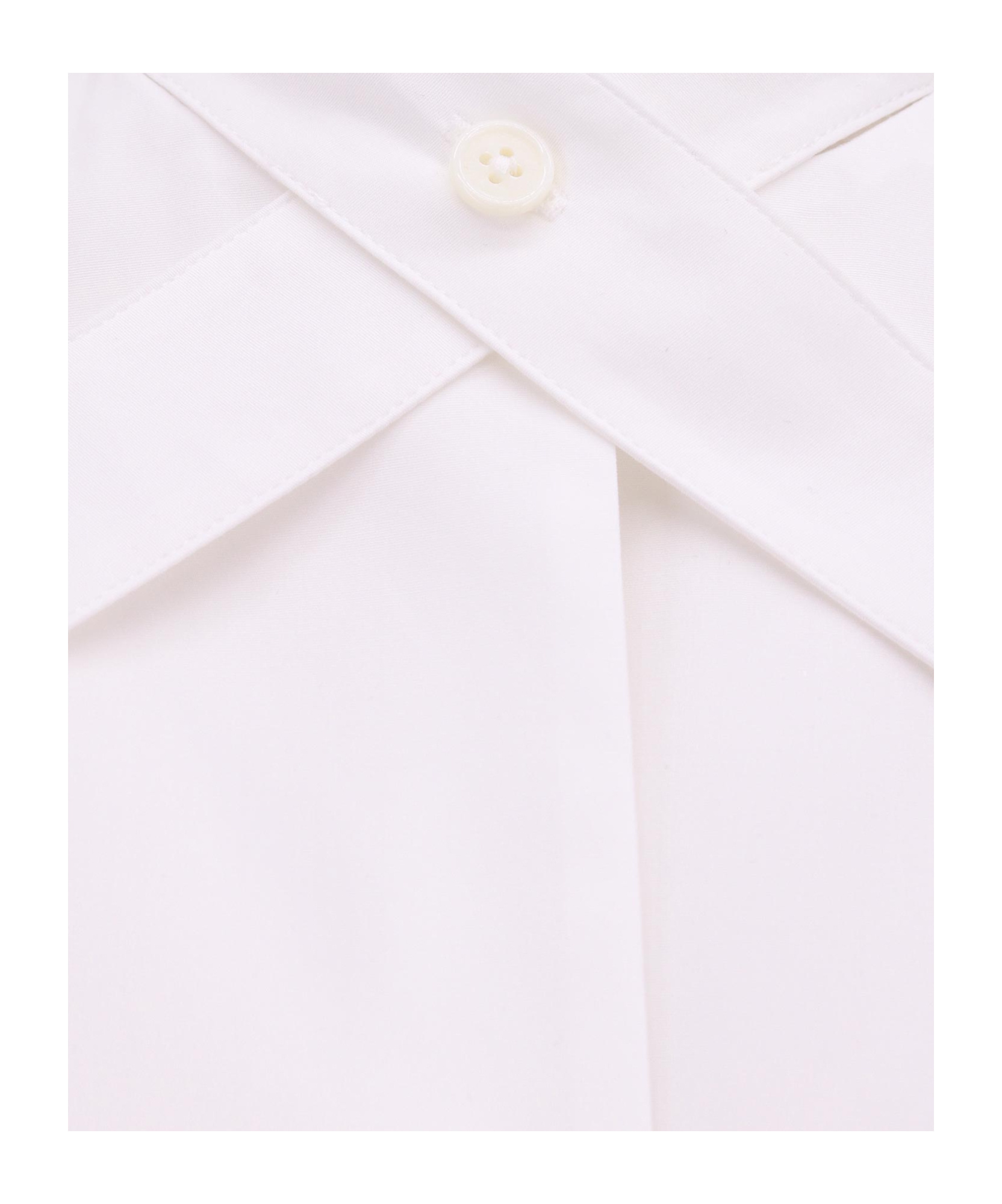 Off-white Cotton Shirt With Straps And Metal Buckle In White