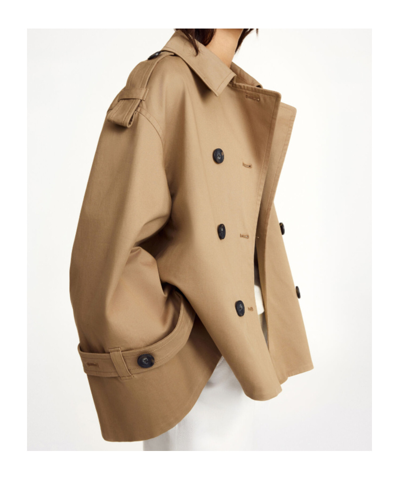 By Malene Birger Alisandra Cropped Organic Cotton Trench Coat In Fosil