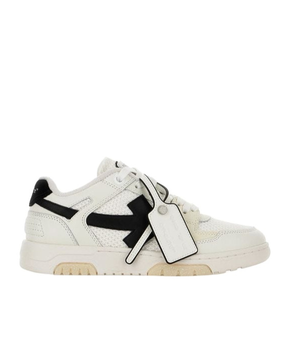 Off-white Two-tone Leather And Polyester Out Off Office Sneakers In White