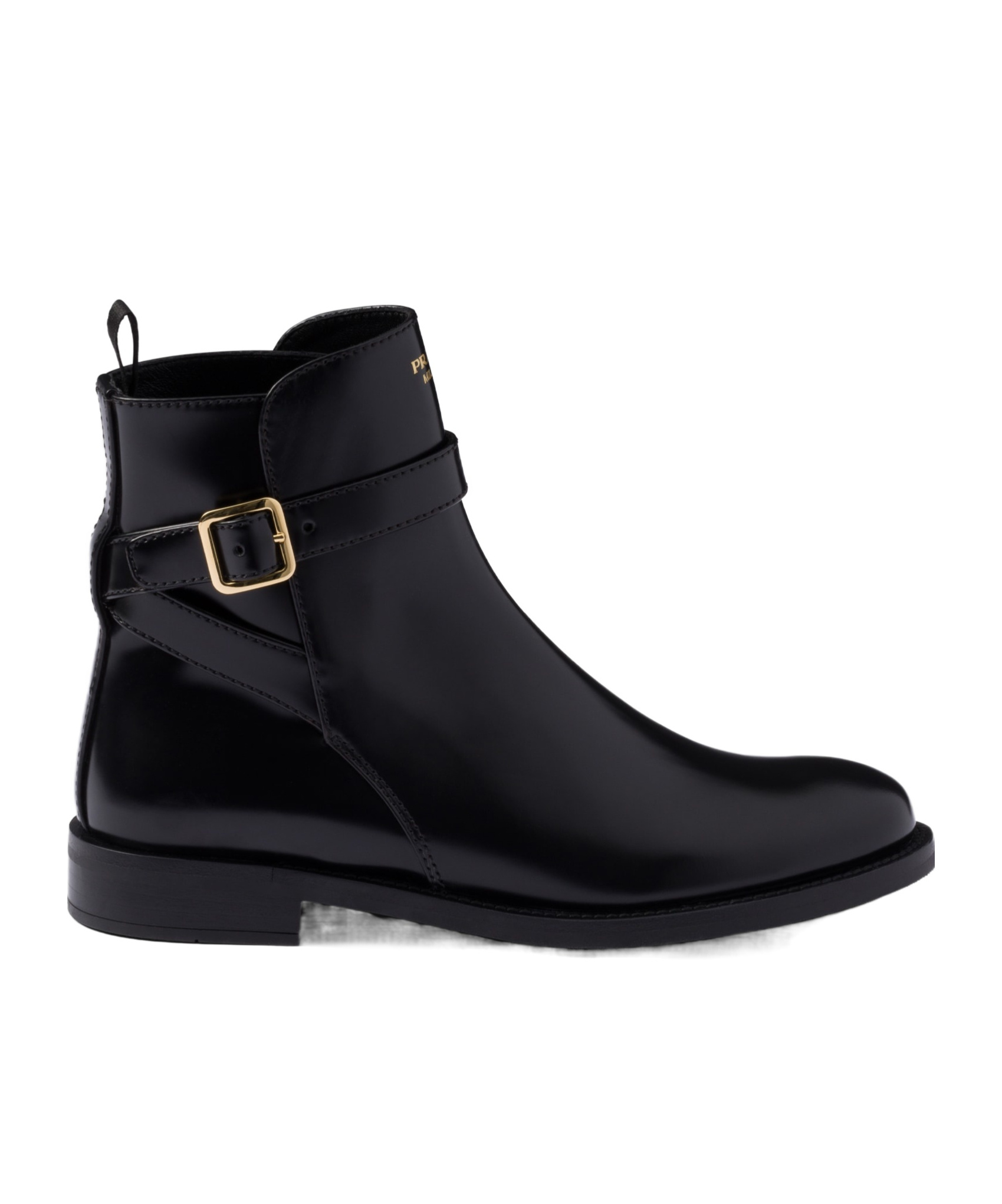 Prada Chocolate Calfskin Chelsea Ankle Boots In Black