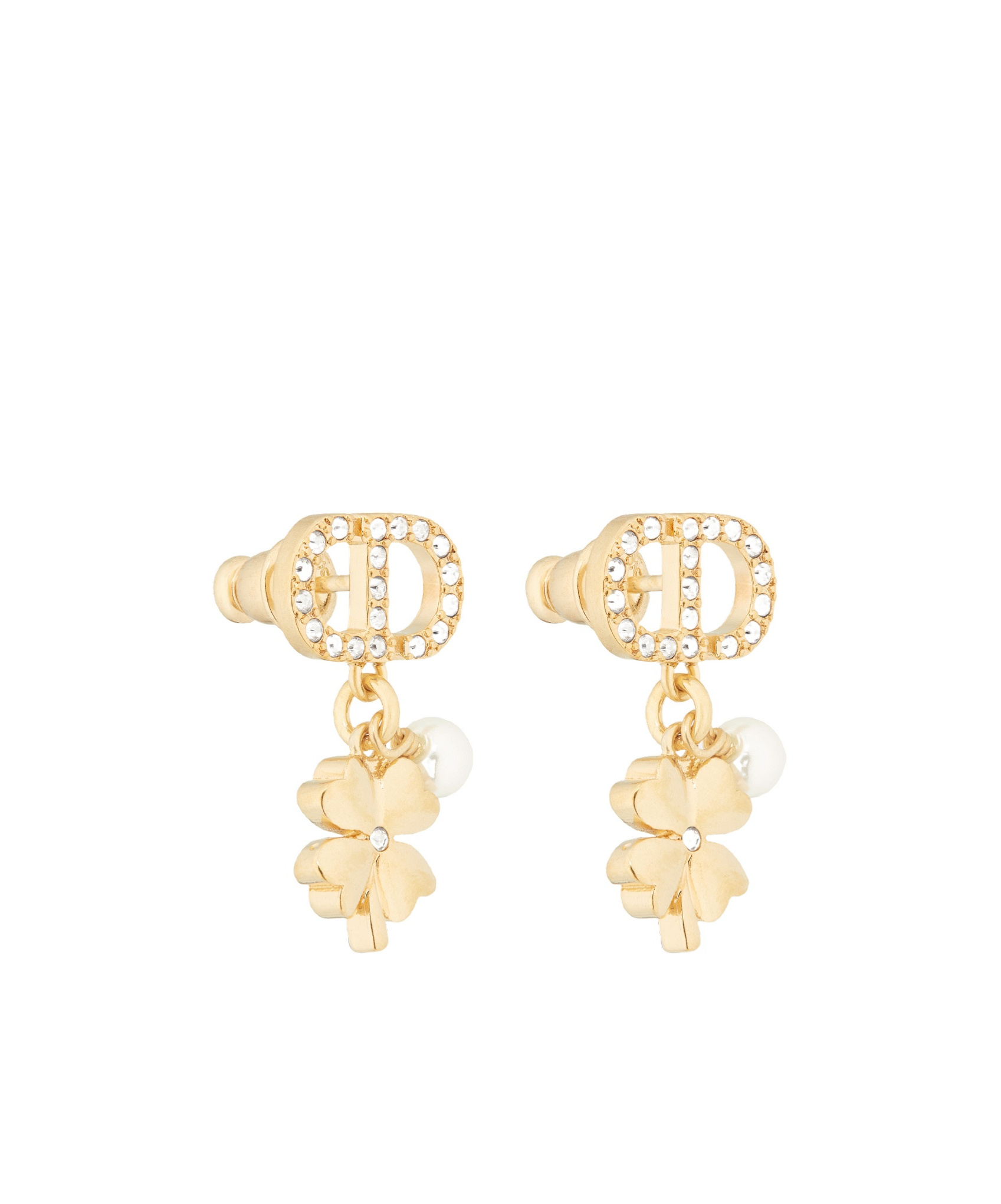 Dior Four-leaf Clover Earrings In Yellow