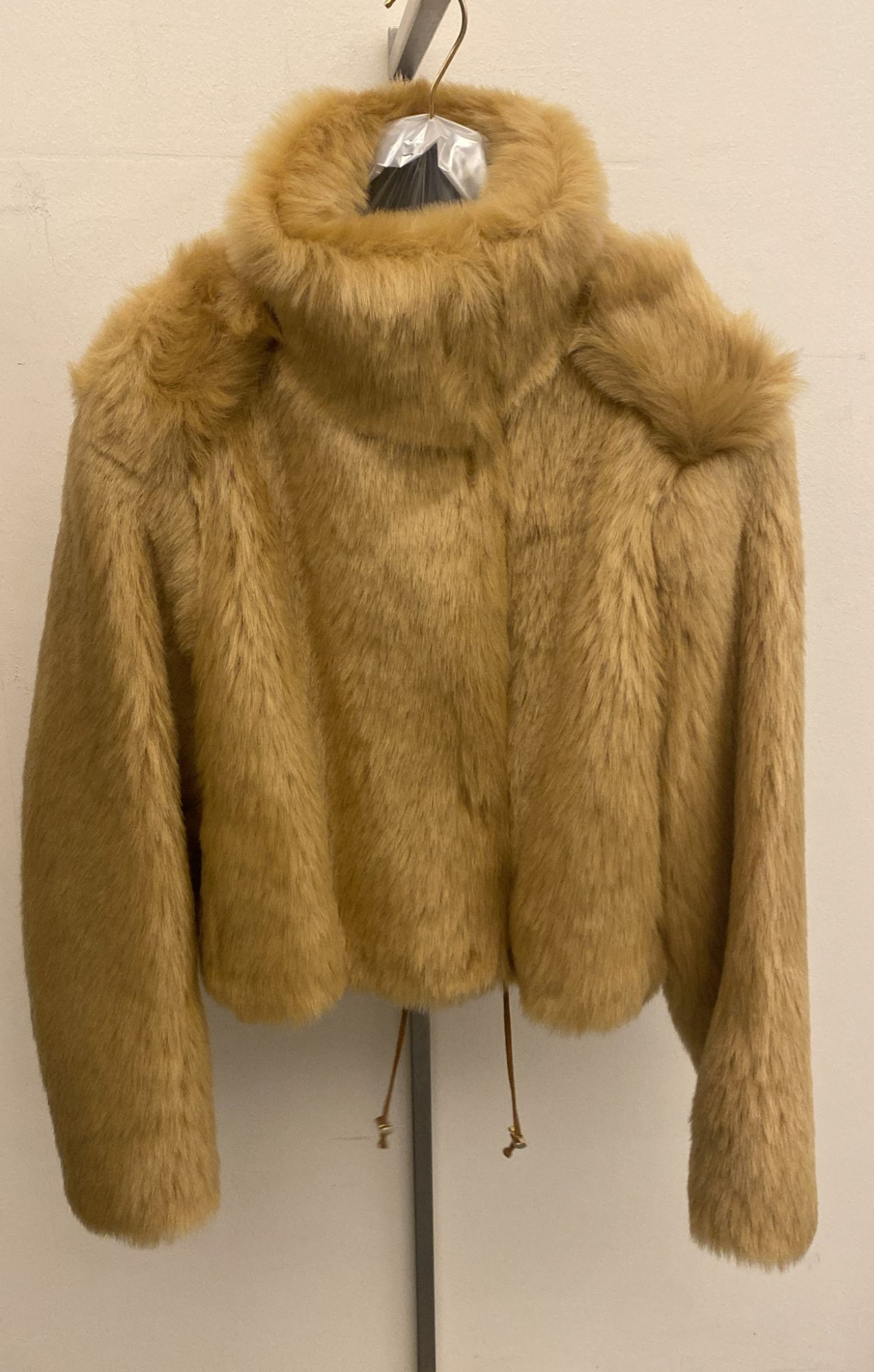 Darkpark Hunter Faux-fur Drawstring Coat In Gold