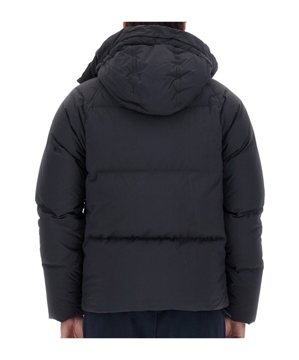 Ten C Quilted Hoodie Front Pockets In Blue