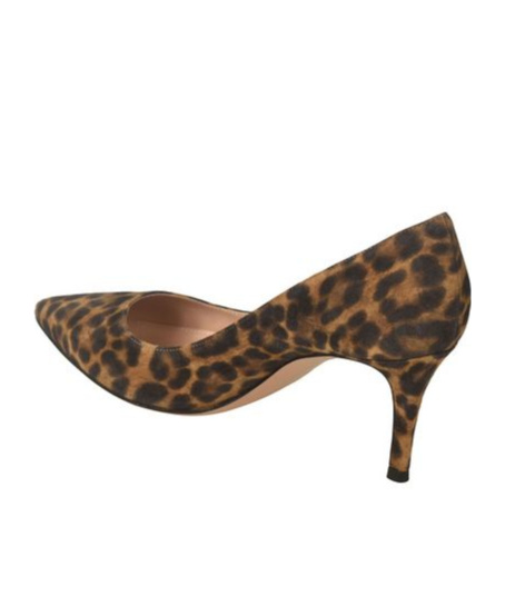 Gianvito Rossi Leopard Print Suede Pumps In Brown