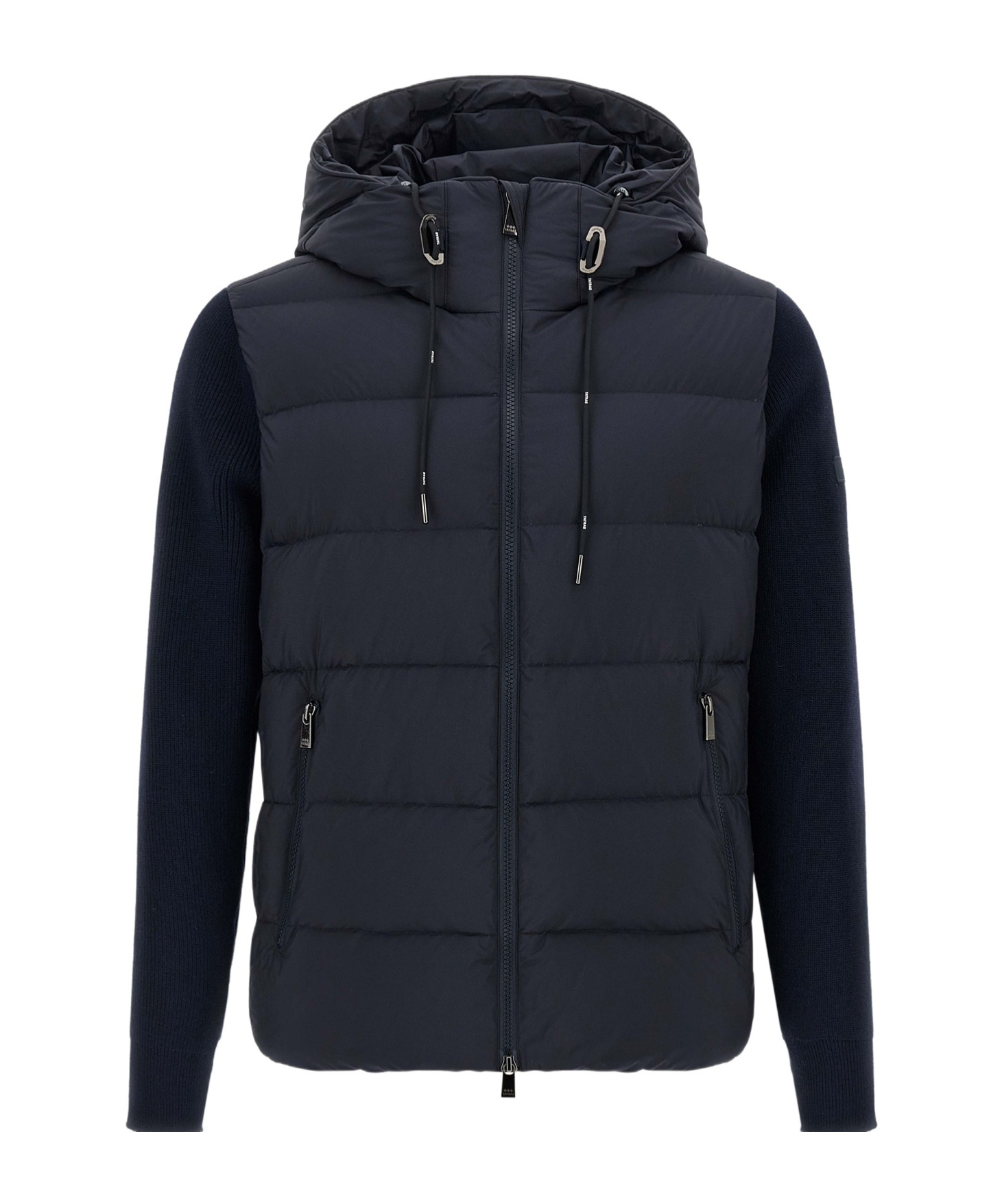 Tatras Keitie Black Down Jacket With Drawstring Hood And Logo Patch On The Side In Tech Fabric Man In Blue