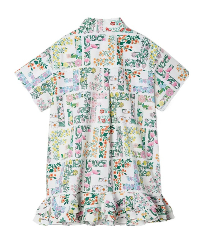 Fendi Multicolor Poplin Junior Dress In Multi