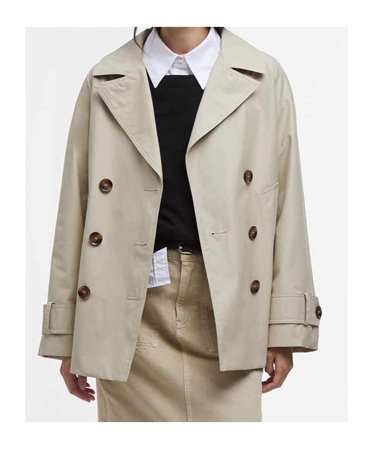 Barbour Women's Maisy Short Double-breasted Trench Coat In Nude