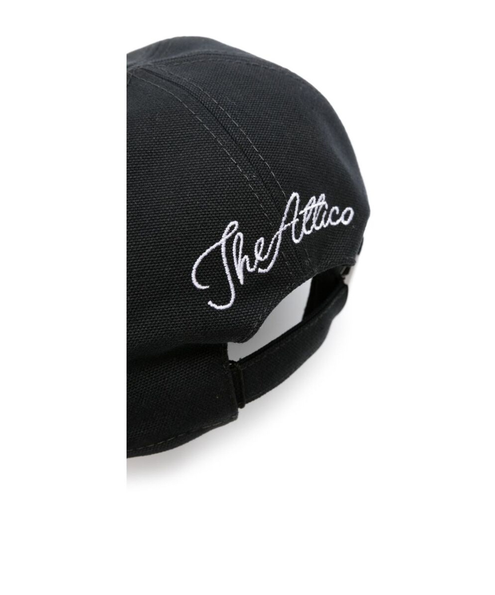Attico Embroidered-logo Canvas Cap In Black