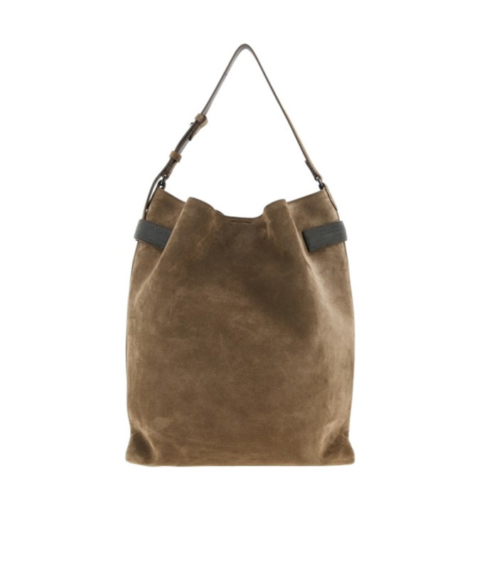 Brunello Cucinelli Essence Shoulder Bag In Brown