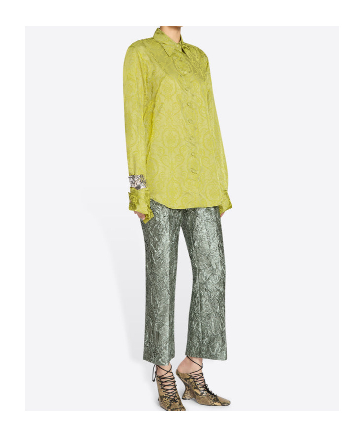 Dries Van Noten Shirt With Baroque Paisley Pattern In Green