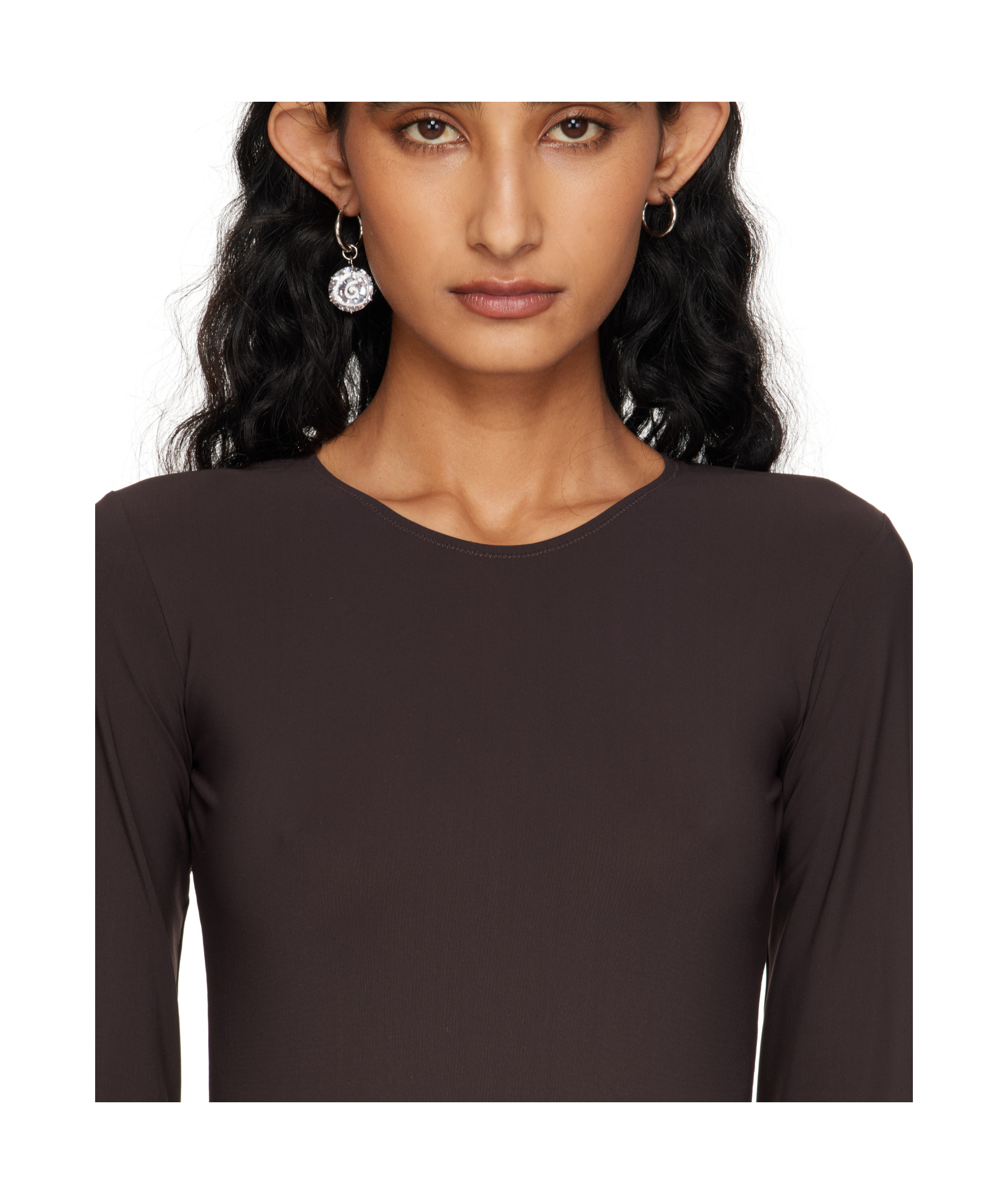 Mm6 Maison Margiela Pendant-embellished Hoop Earrings In Metallic