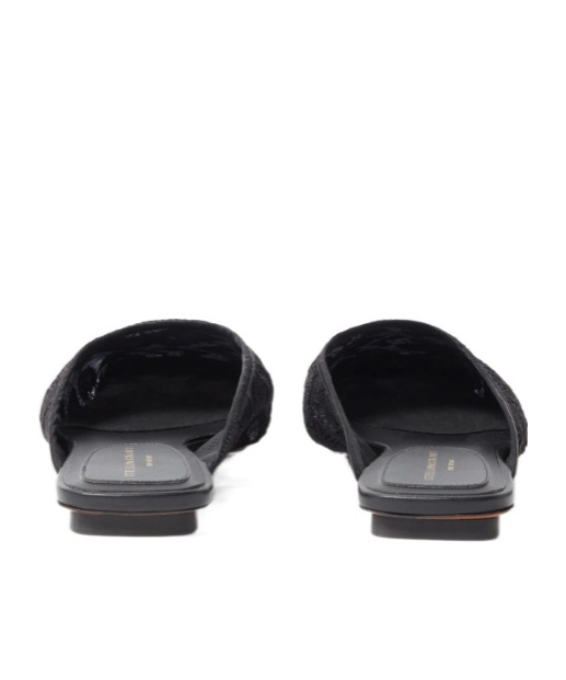Stella Mccartney Square-toe Lace Backless Mules In Black