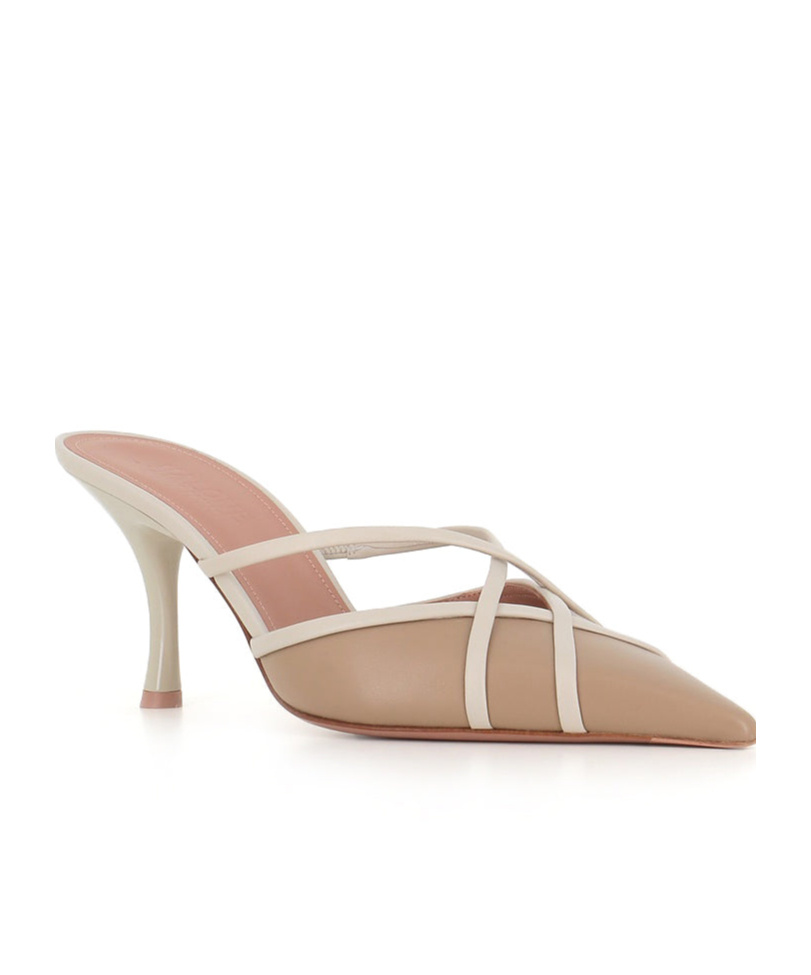Malone Souliers Vera 70 Two-tone Leather Mules In Nude