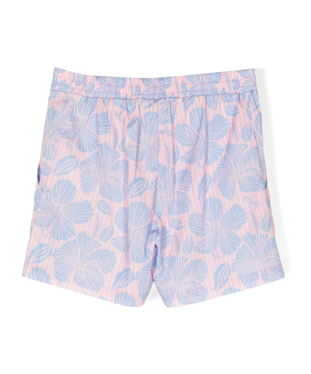 Msgm Hawaiian Floral-print Elasticated Shorts In Purple