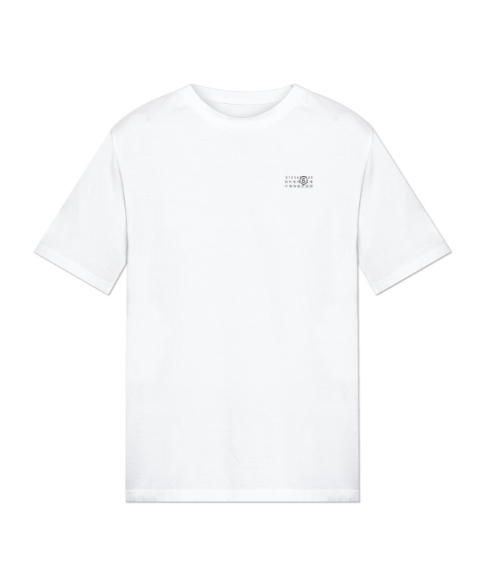 Mm6 Maison Margiela Mm6 By Maison Margiela Relaxed-fit Crew Neck T-shirt With Graphic Print In White