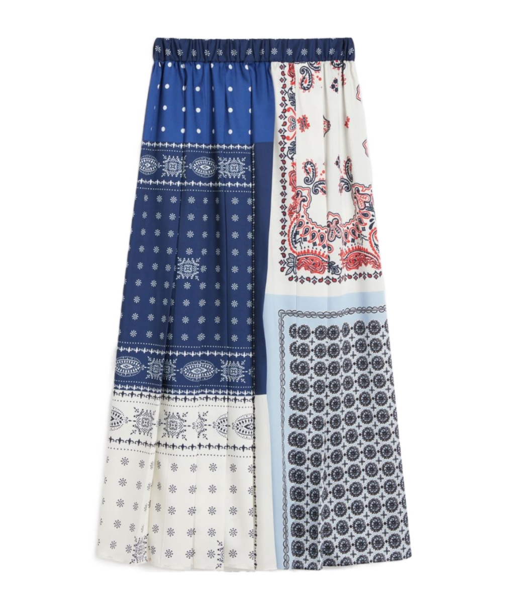 Weekend Max Mara Luna Patchwork Maxi Skirt In Blue