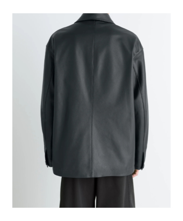 Lemaire Buttoned Leather Jacket In Gray