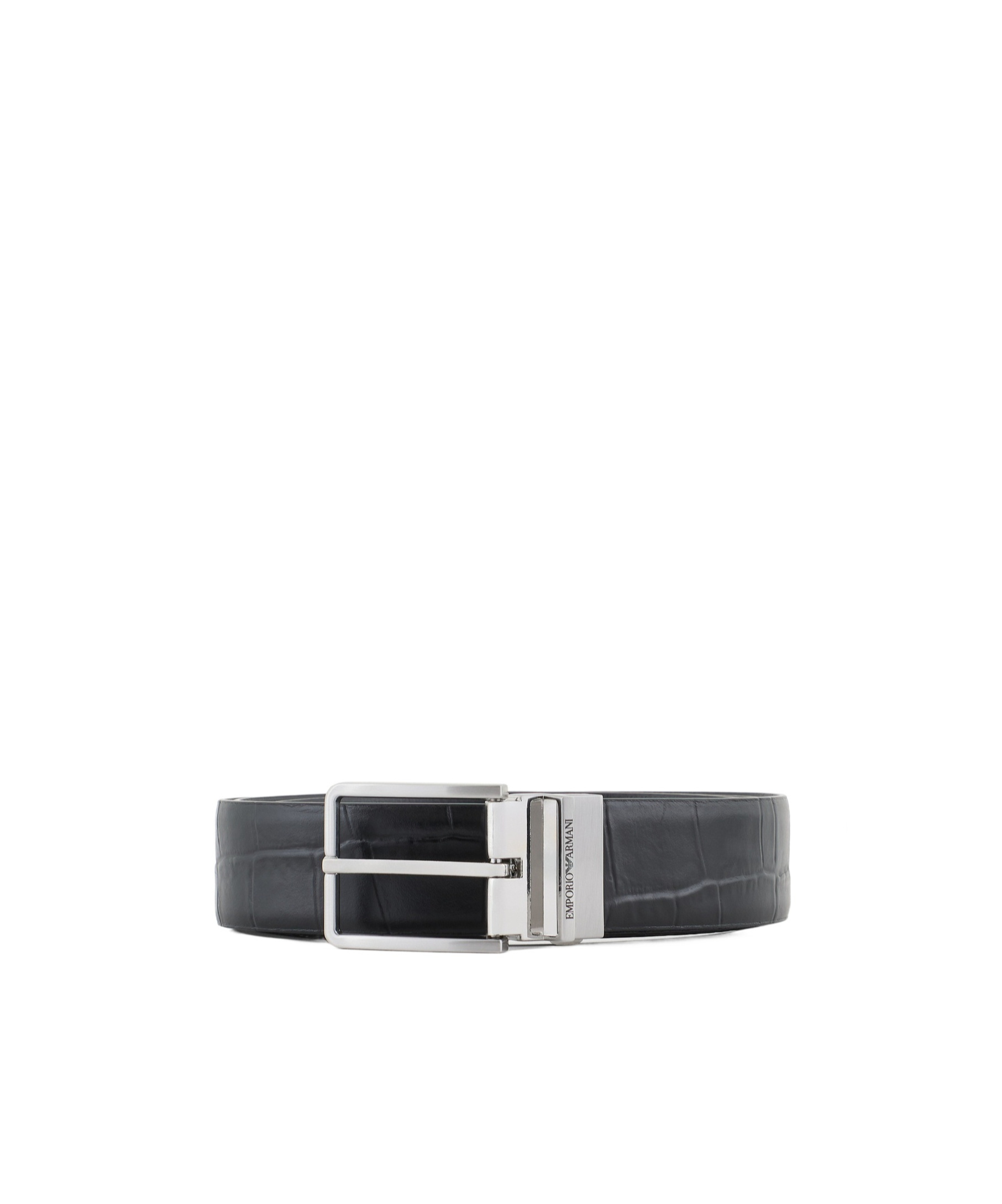 EMPORIO ARMANI EMBOSSED-CROCODILE LEATHER BELT
