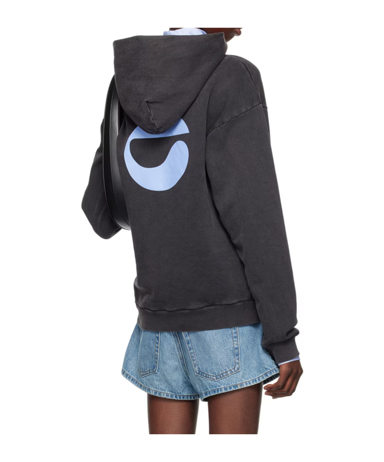 Coperni Washed Logo Hooded Hooded Hoodie In Black
