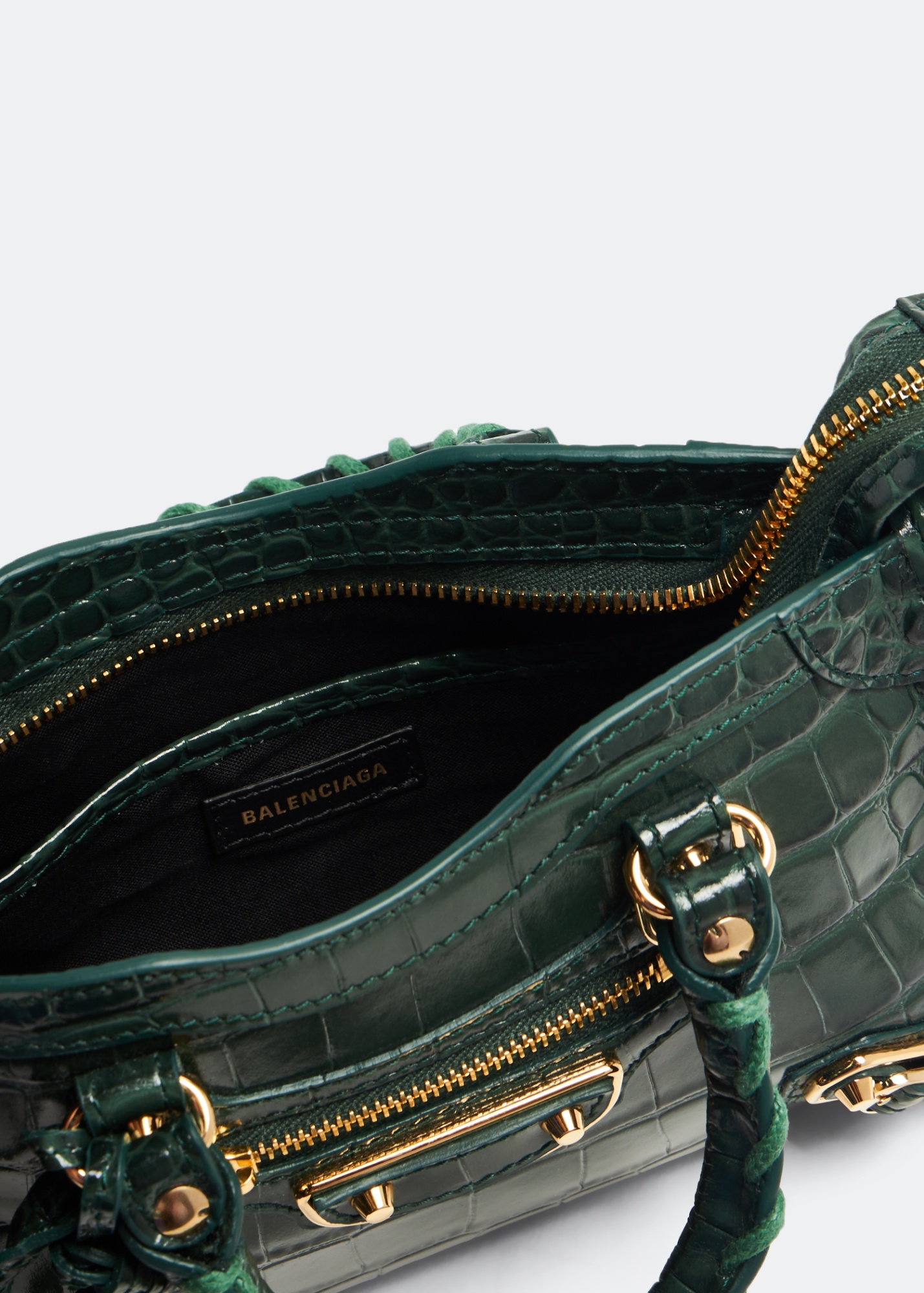 Balenciaga Rivet Clasp Shoulder Bag In Green