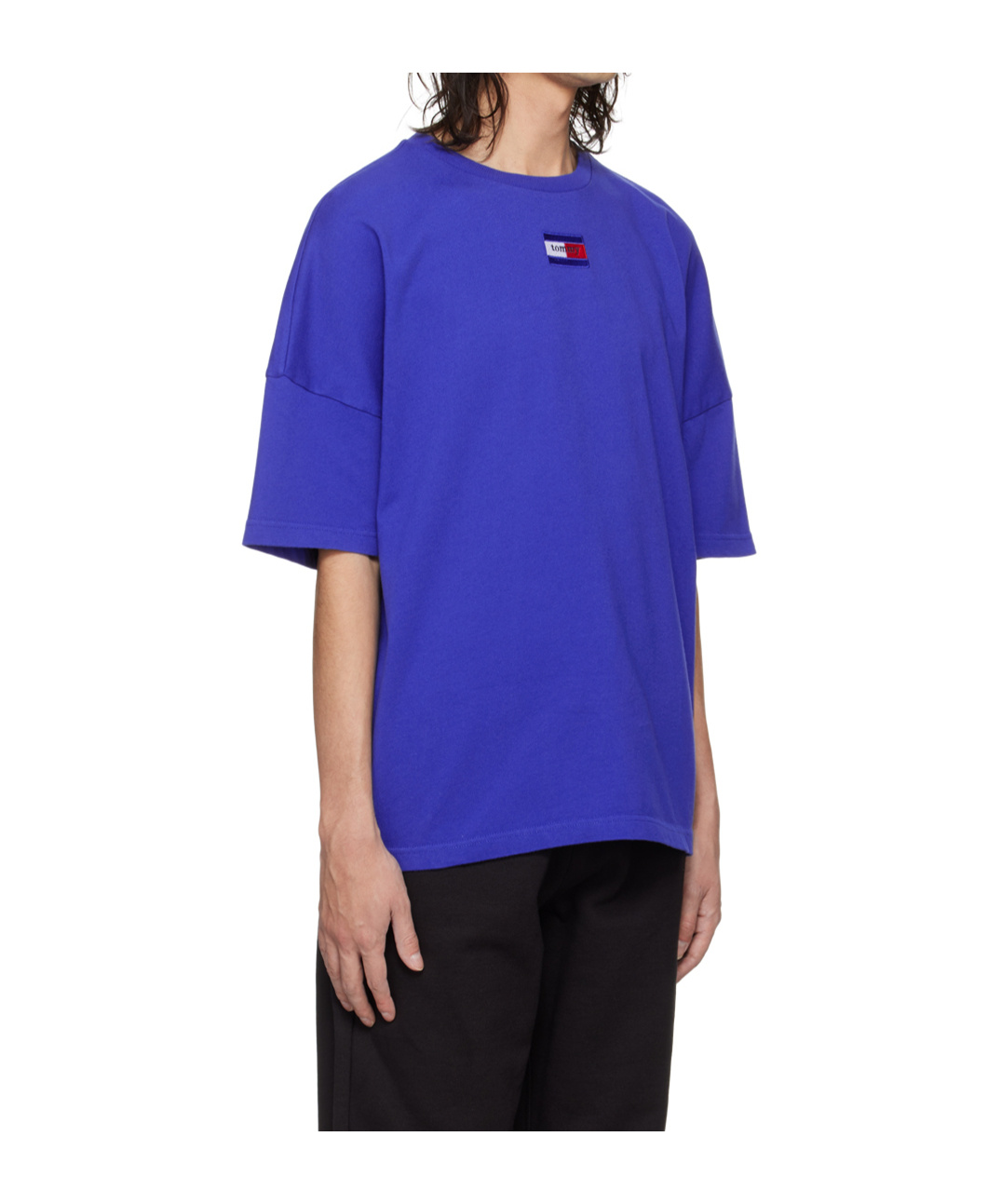 Tommy Hilfiger Round Collar Embroidered T-shirt In Blue