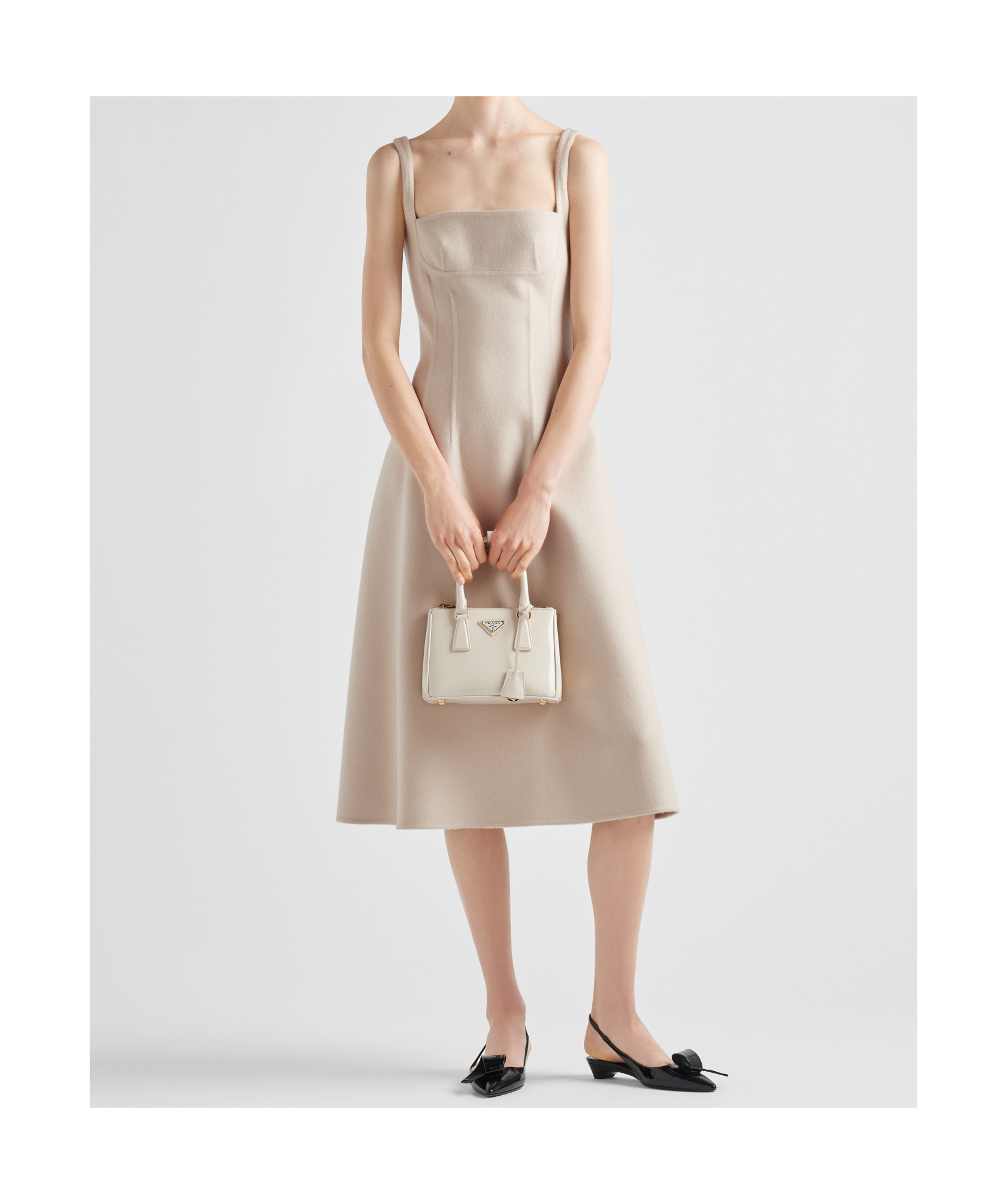 Prada Galleria Patent Leather Mini Bag In Nude