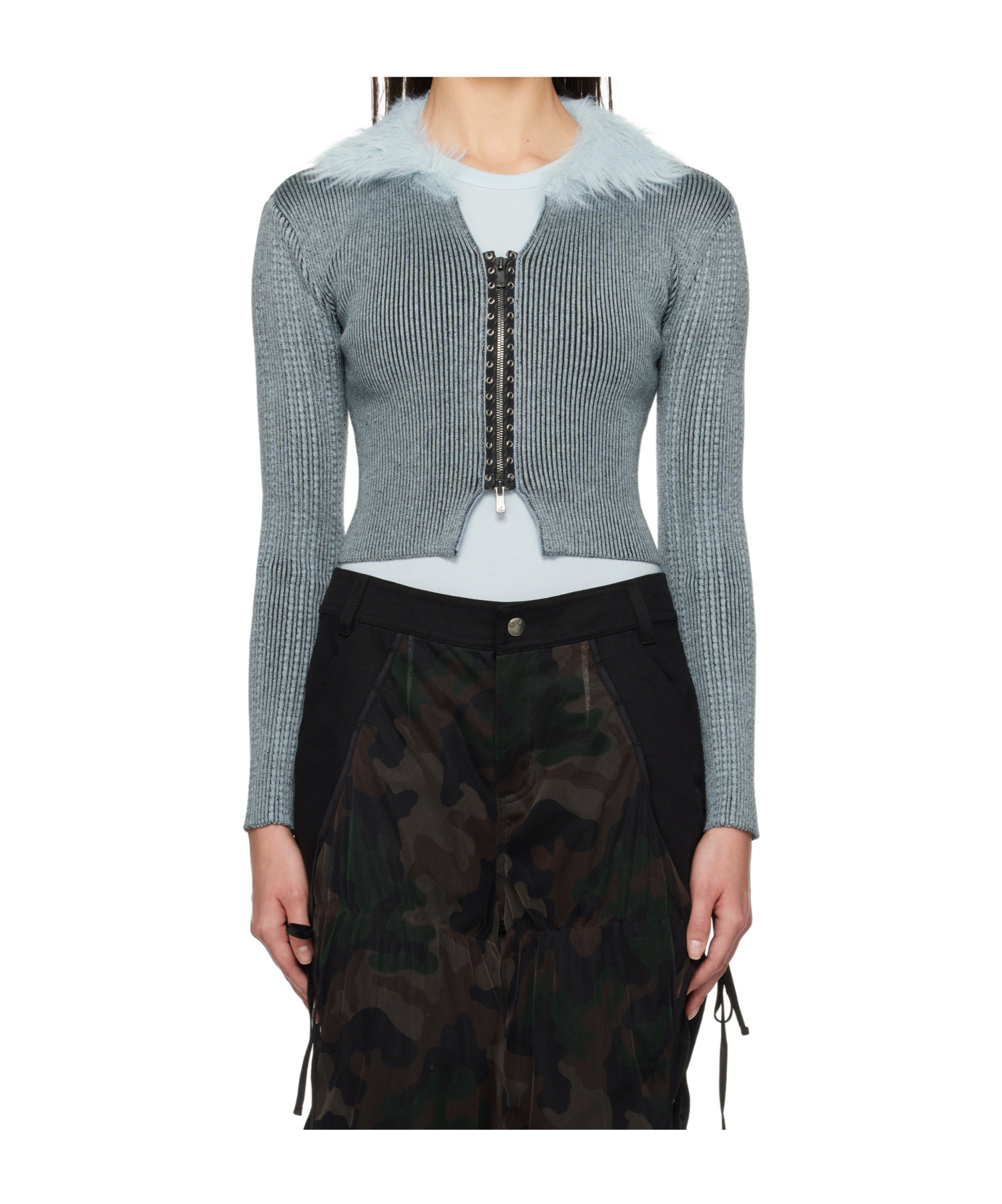 Andersson Bell Lace Up Knit Cardigan In Black