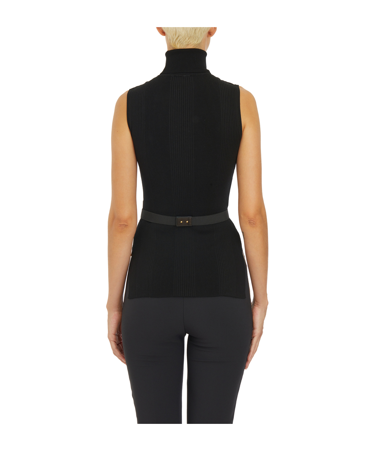 Elisabetta Franchi High-necked Top In Black