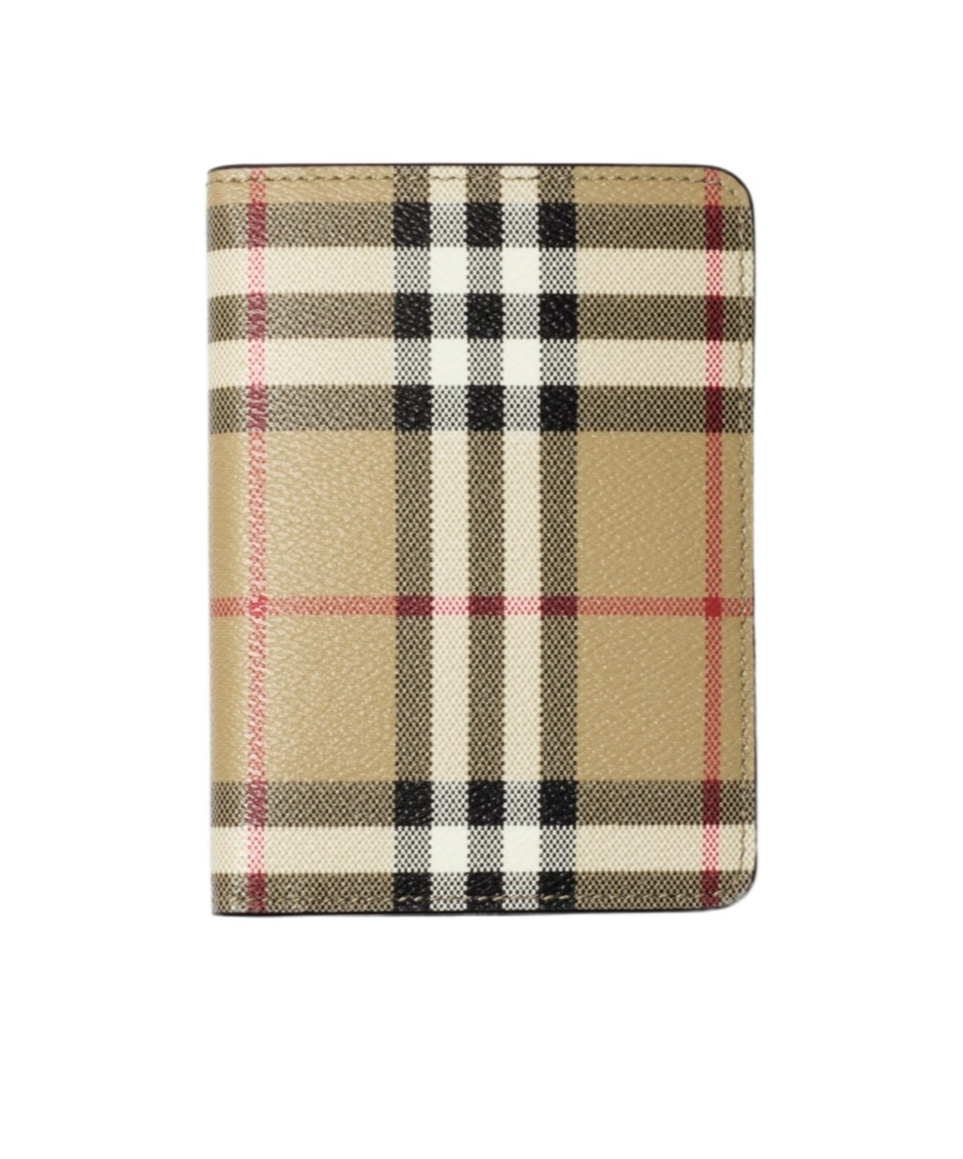 Burberry Vintage Check Passport Holder In Archives Beige/heather Brown