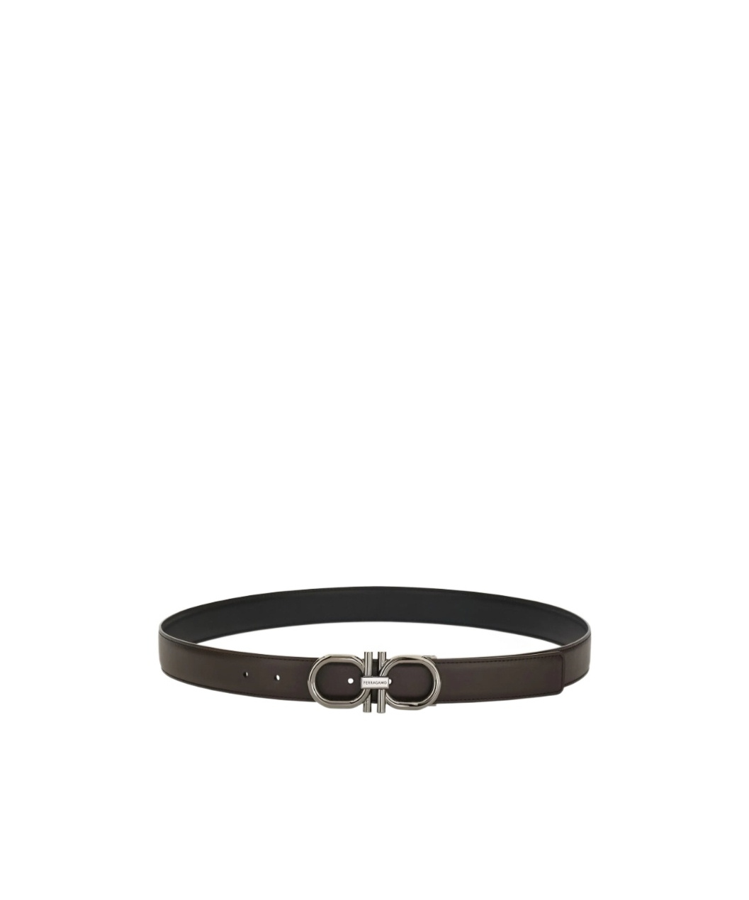 Ferragamo Reversible And Adjustable Gancini Belt In Black