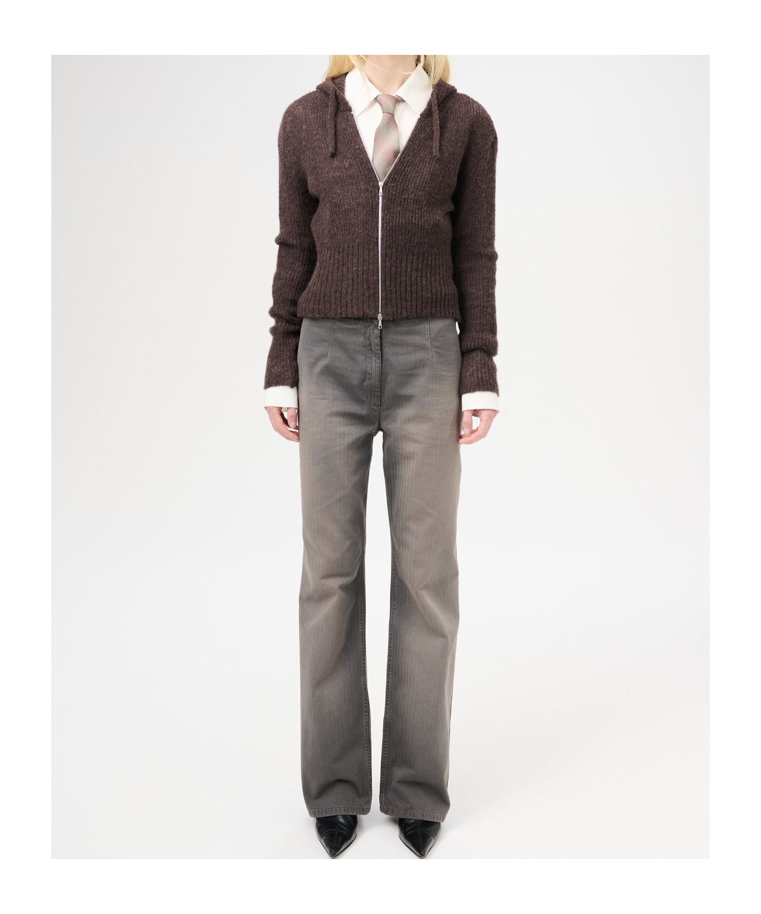 Our Legacy Faded Herringbone Motorcycle Pants In Brown