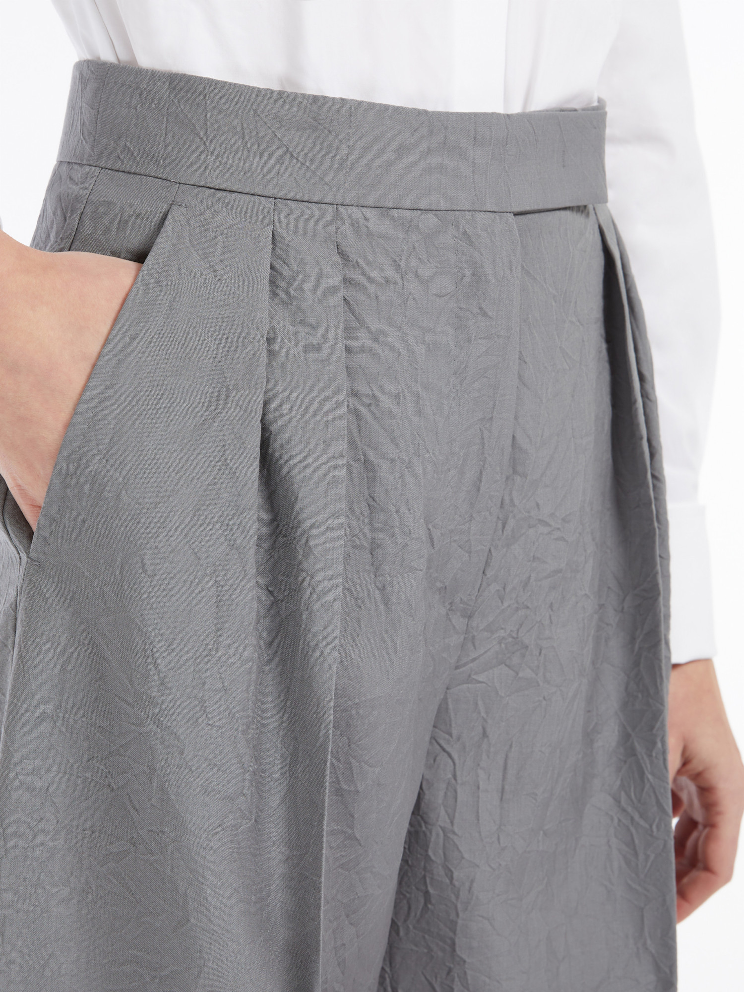 Max Mara Large Jambe Pants In Laine In Gray