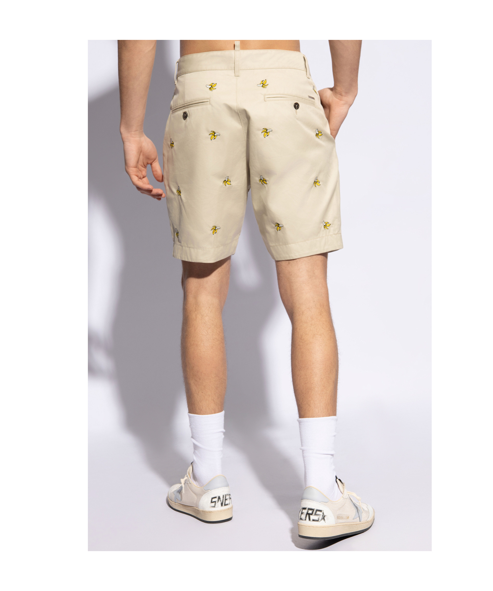 DSQUARED2 BANANA-EMBROIDERED BERMUDA SHORTS
