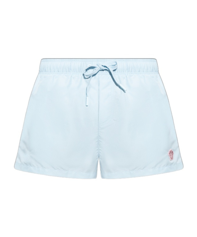 Versace Blue Embroidered Medusa Swim Shorts In Blue