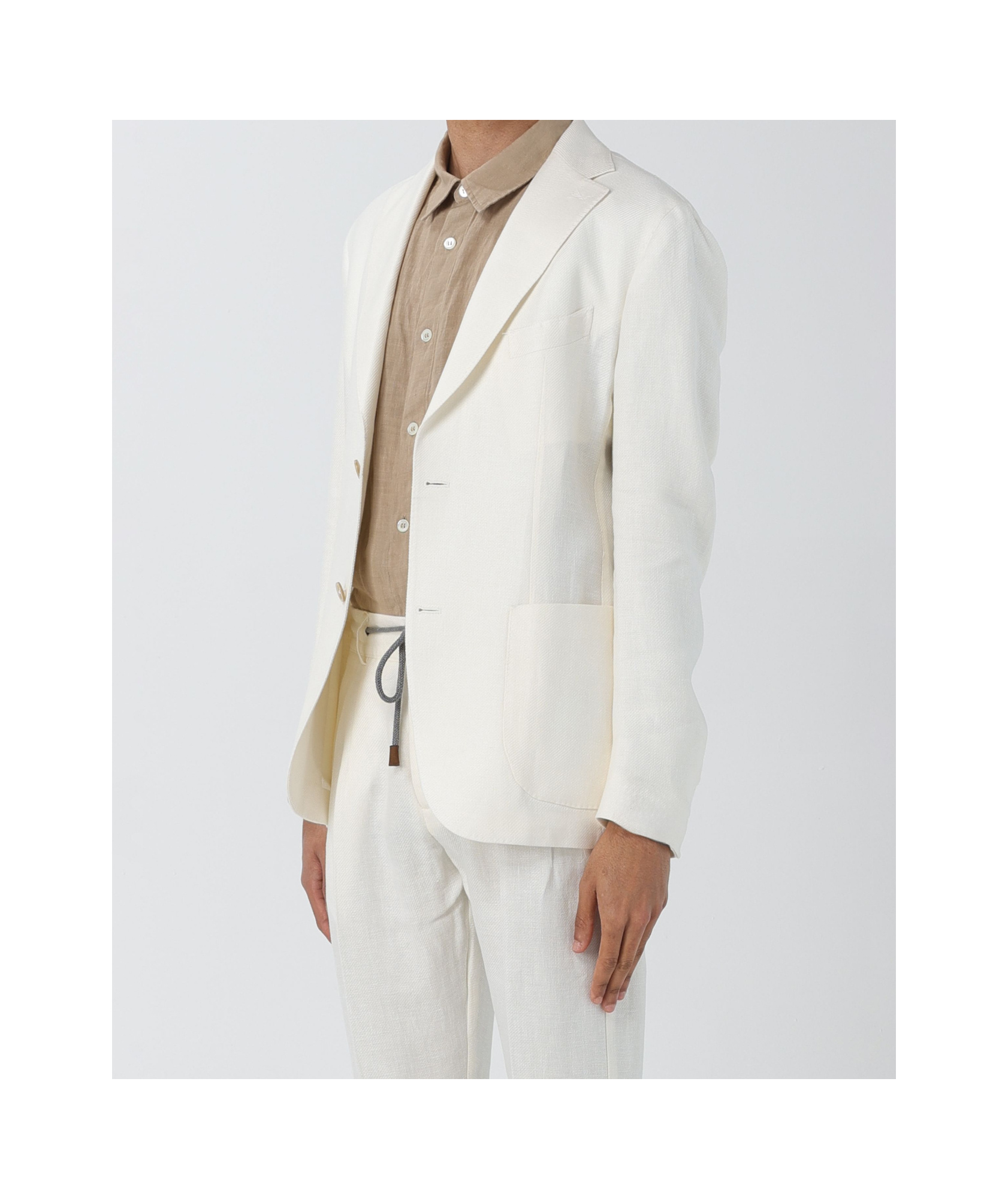 Eleventy Single-breasted Linen Blend Suit In Neutral