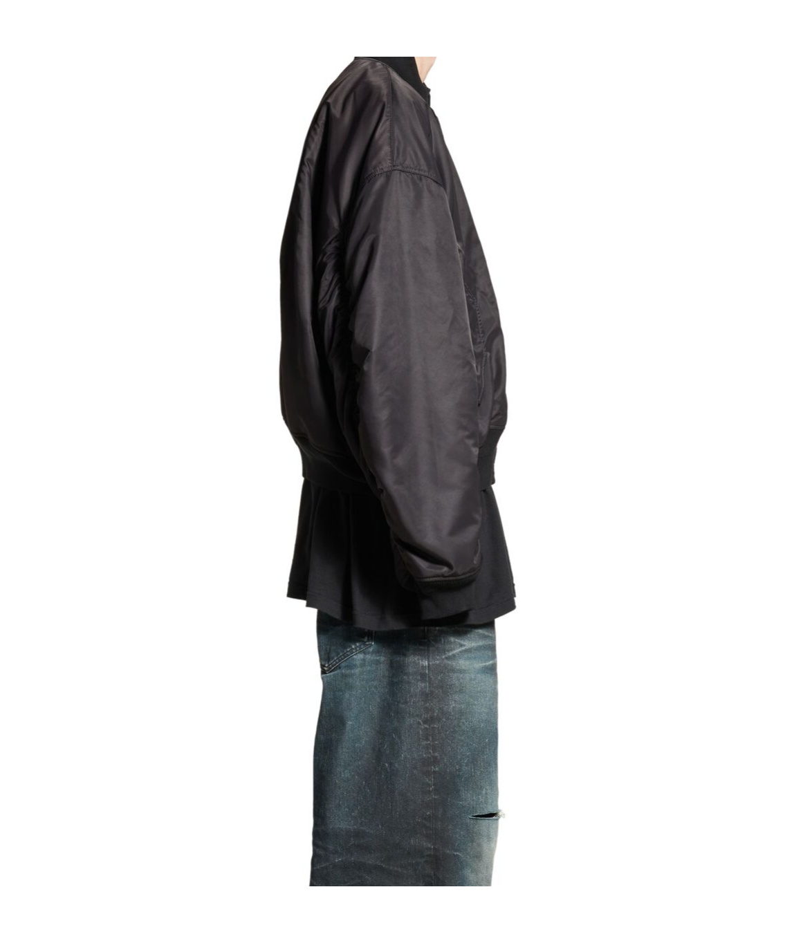 Balenciaga Paris Oversized Bomber Jacket In Black