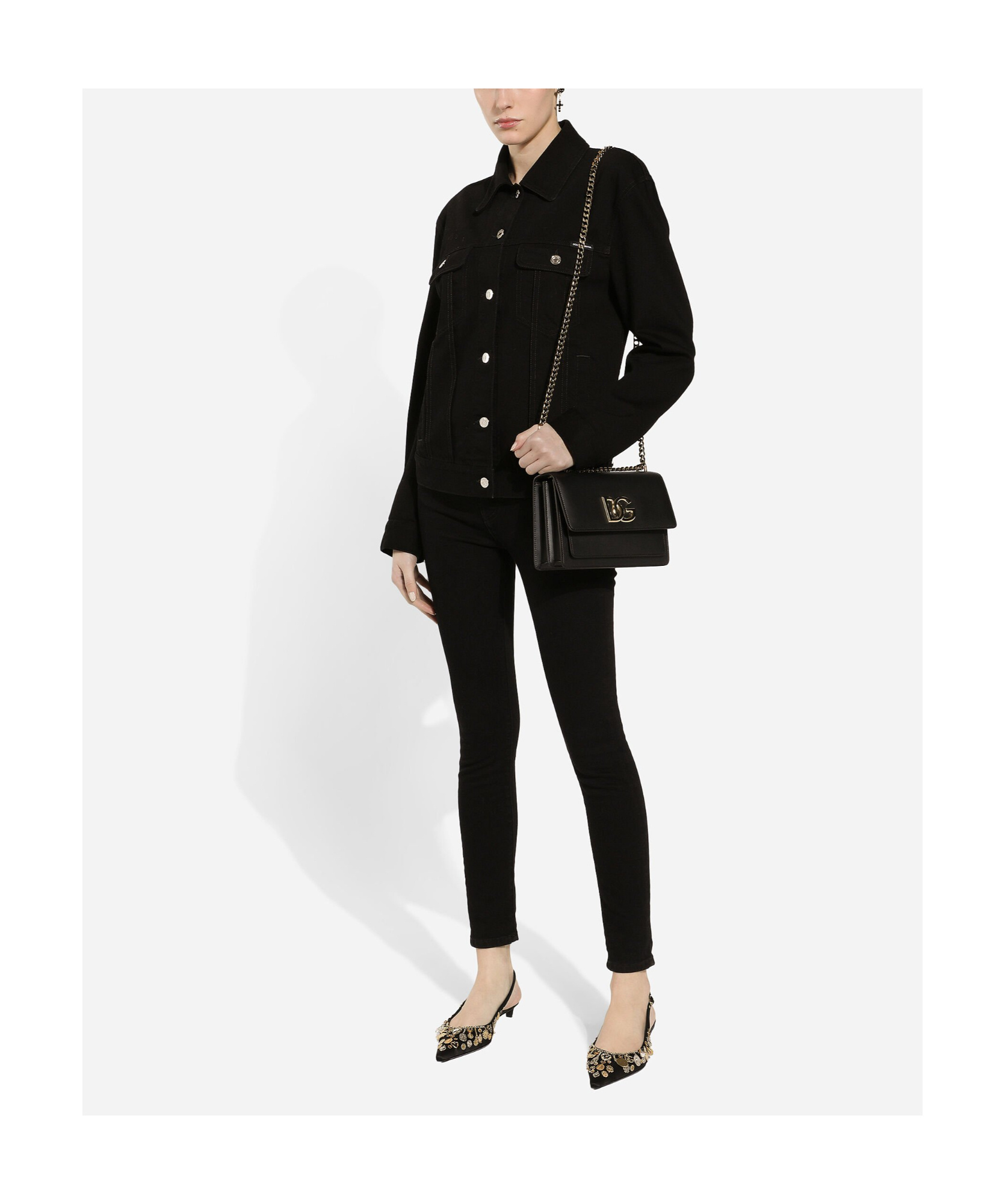 Dolce & Gabbana Logo Denim Pants In Black