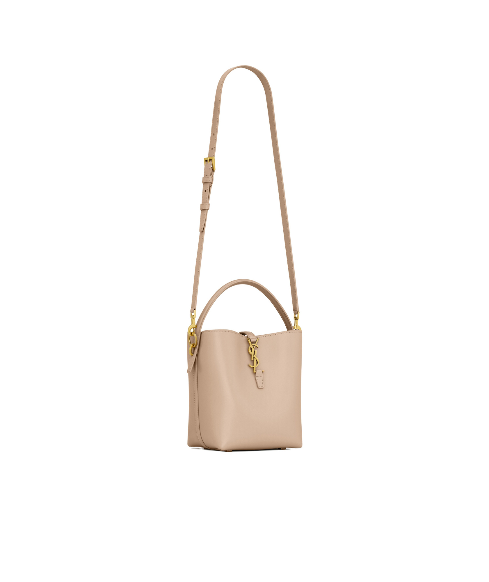 Saint Laurent Le 37 Small In Shiny Leather In Brown