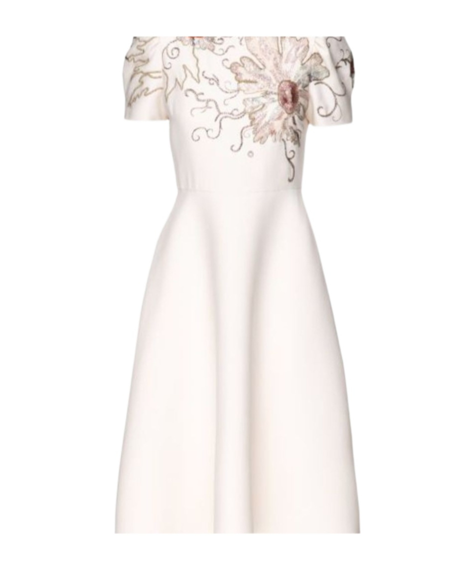 Valentino Short Sleeve Dress In White