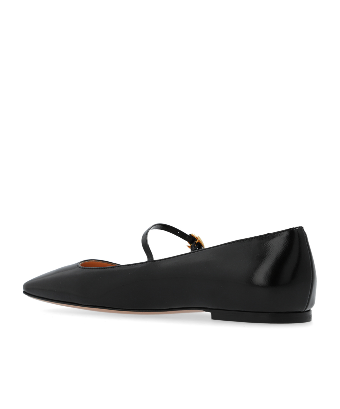 Shop Gianvito Rossi Buckle-fastening Leather Ballerina Shoes In Black