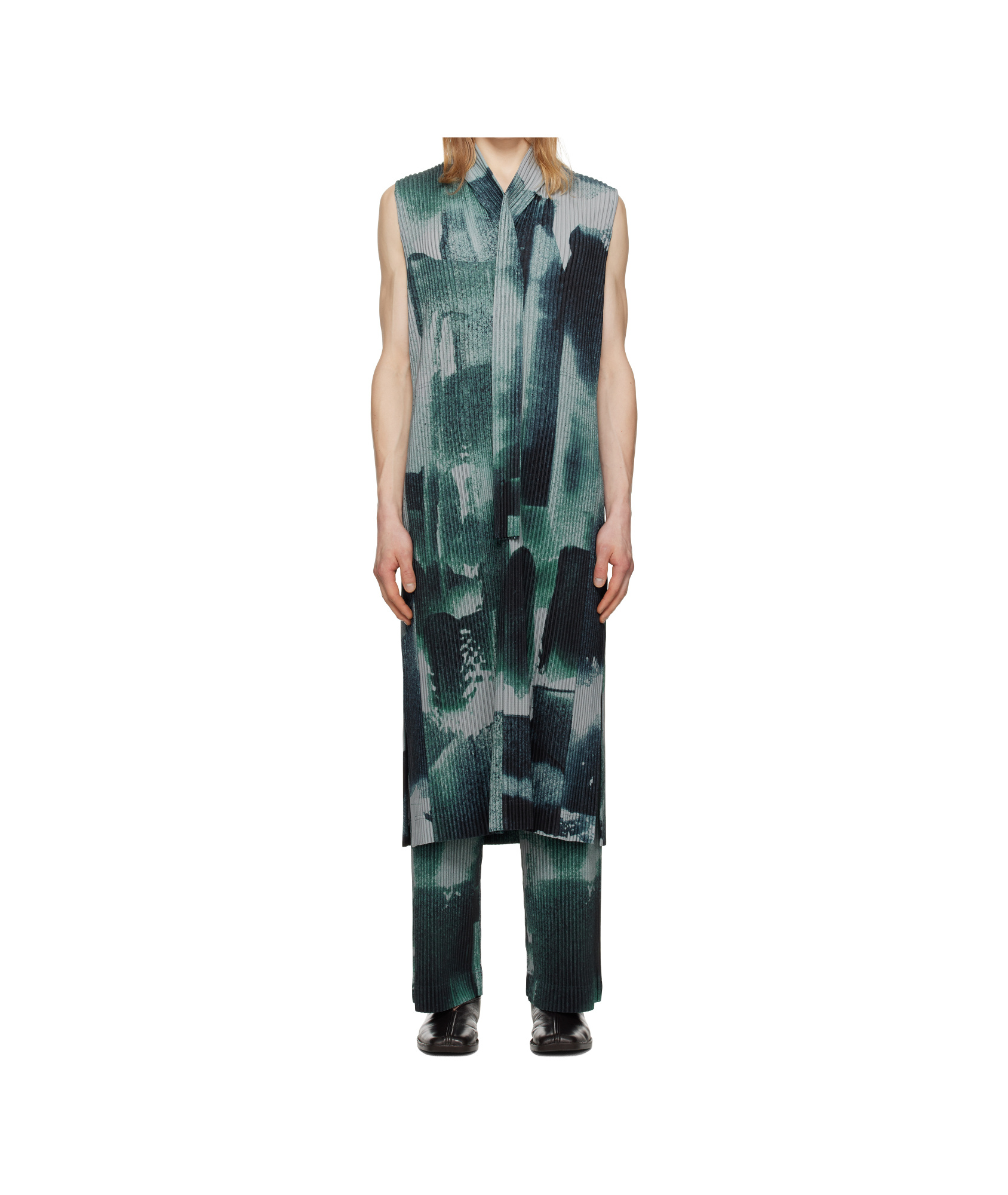 Issey Miyake Gray Wind Walk Vest In Green
