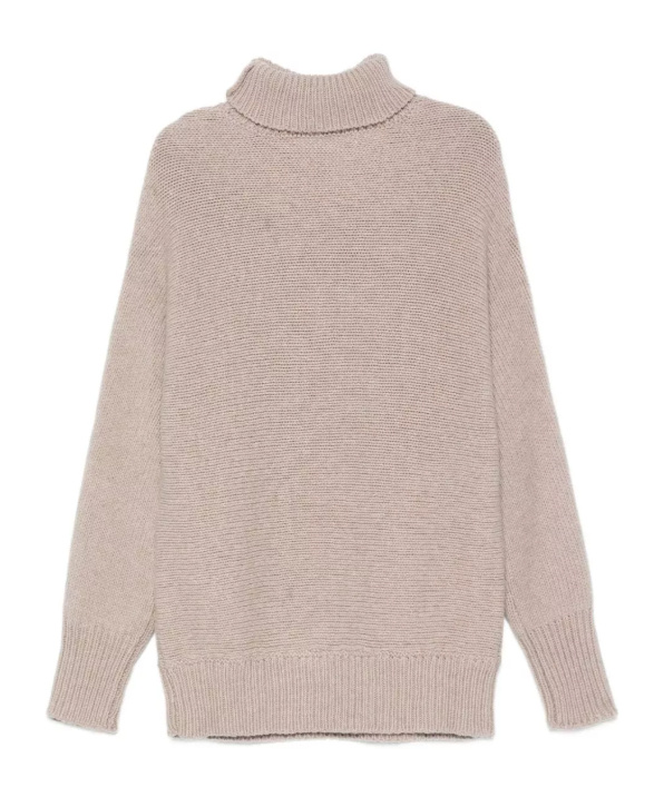 Alysi Ribbed Turtleneck Sweater In Neutral