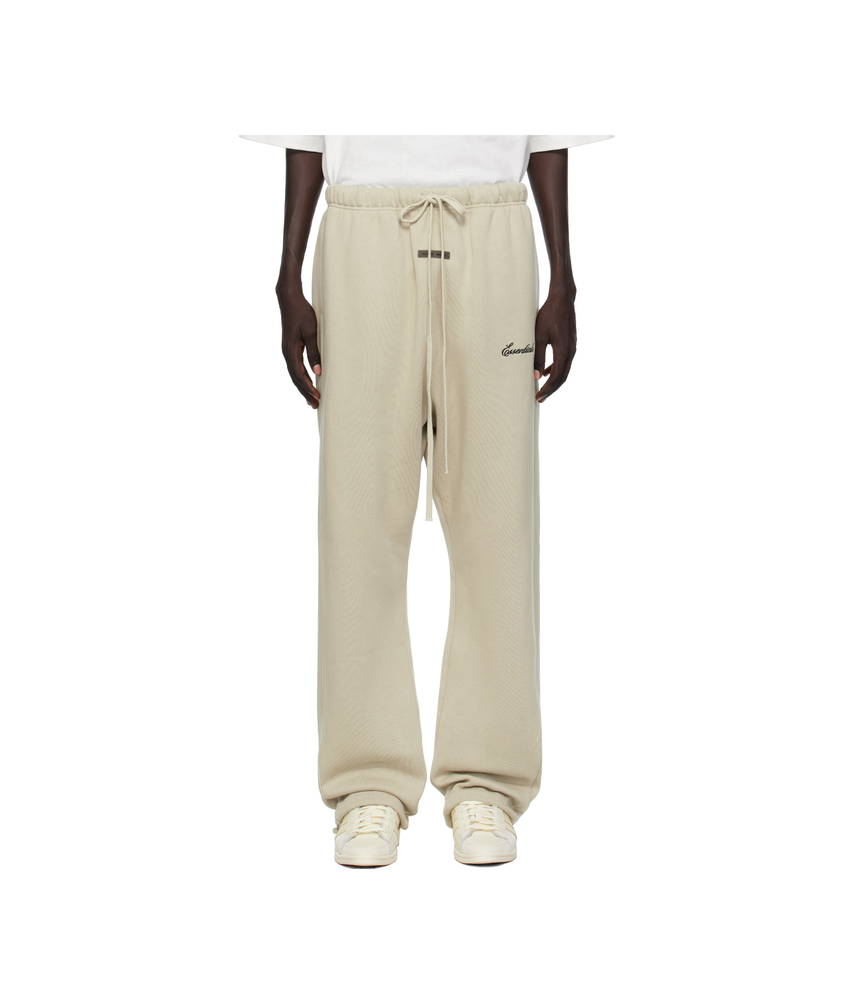 Essentials Taupe Relaxed Fleece Piping Sweatpants In Neutral