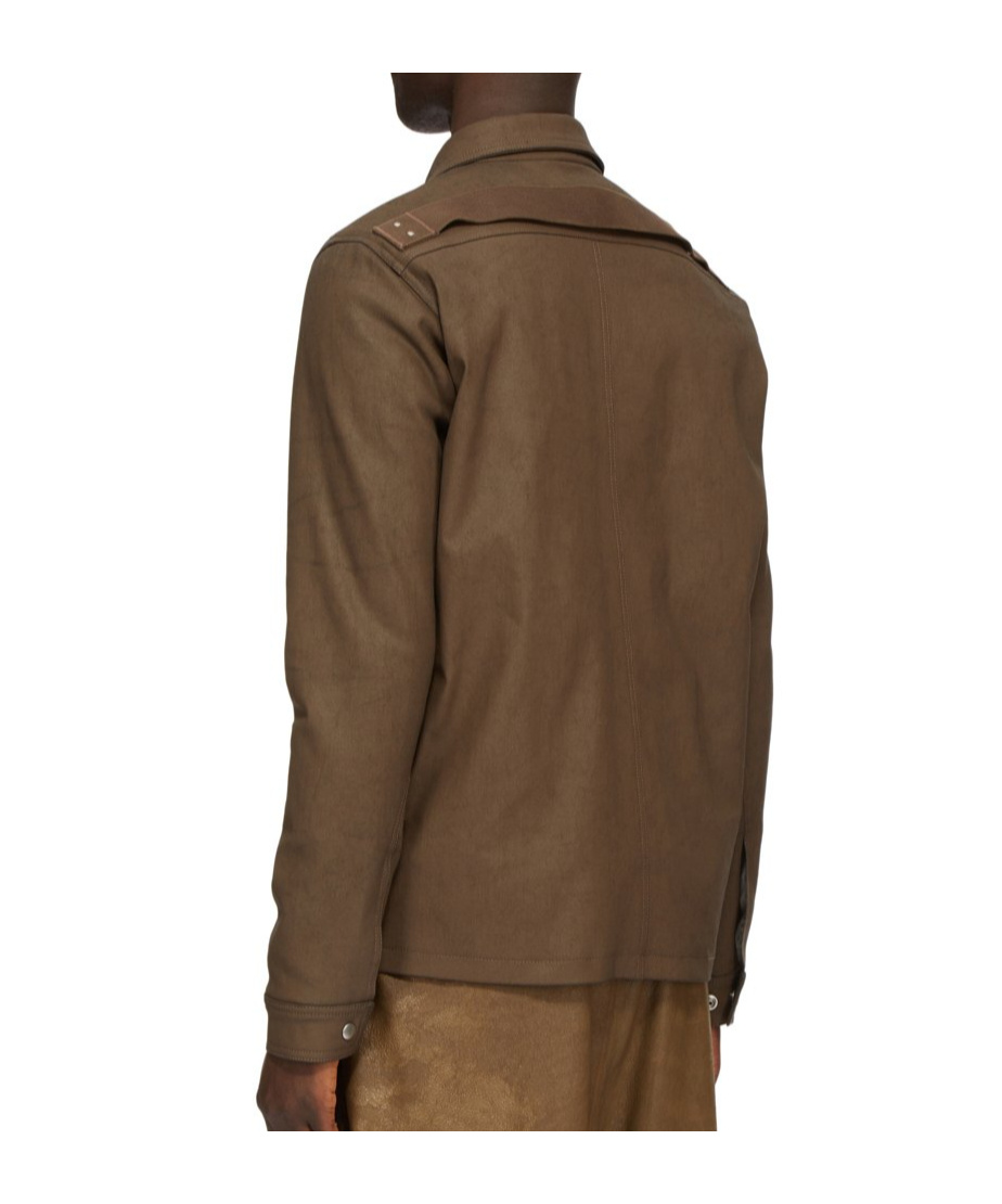 Rick Owens Porterville Leather Jacket In Brown
