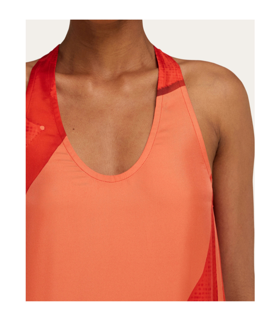 Ferragamo Carp-motif Silk Maxi Dress In Orange