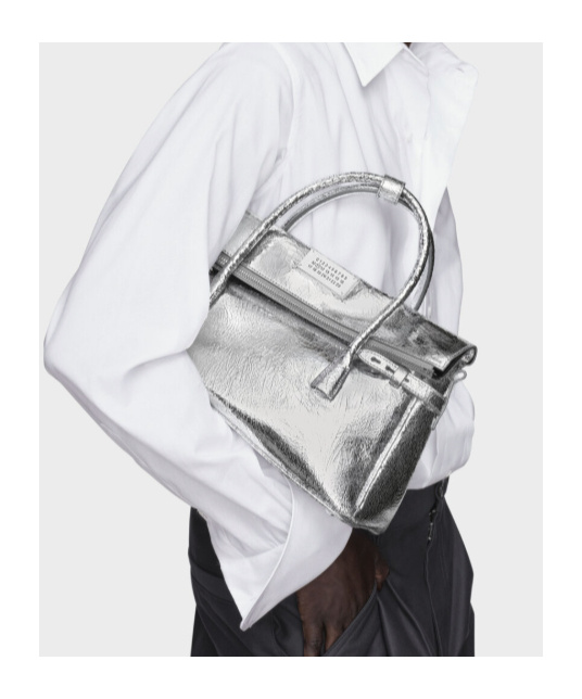 Maison Margiela Numerical-patch Tote Bag In Metallic