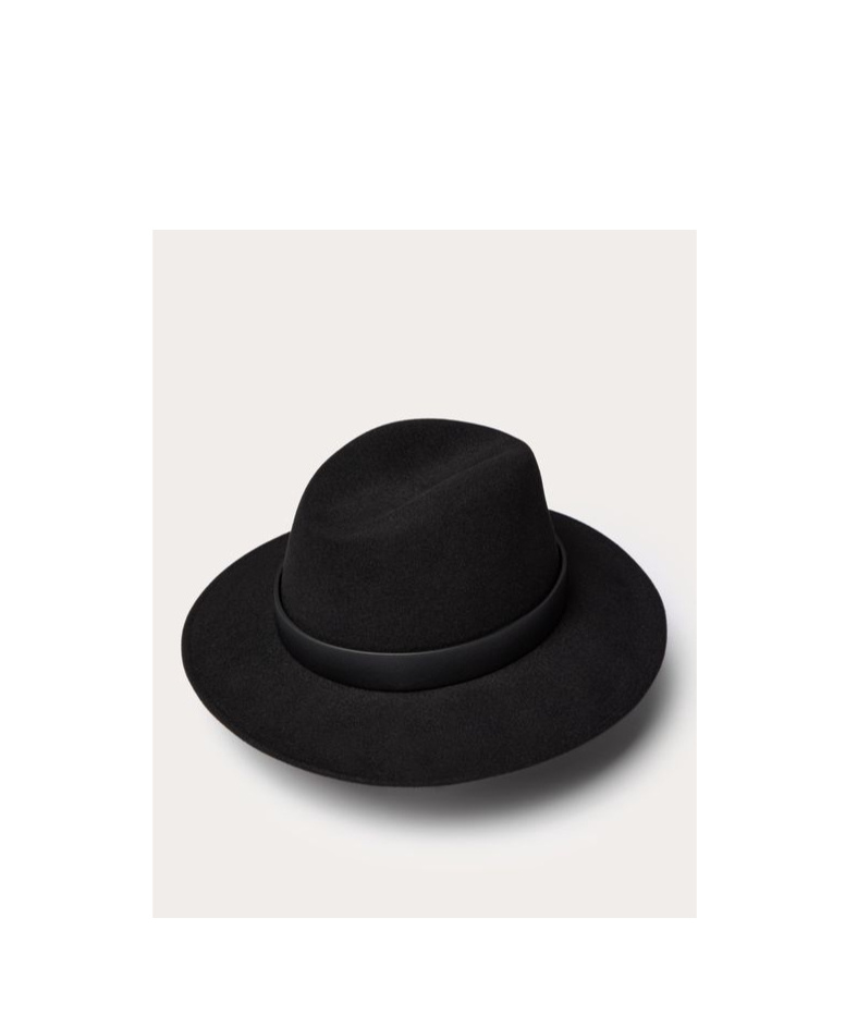 Valentino Vlogo Signature Rabbit Hair Hat In Black