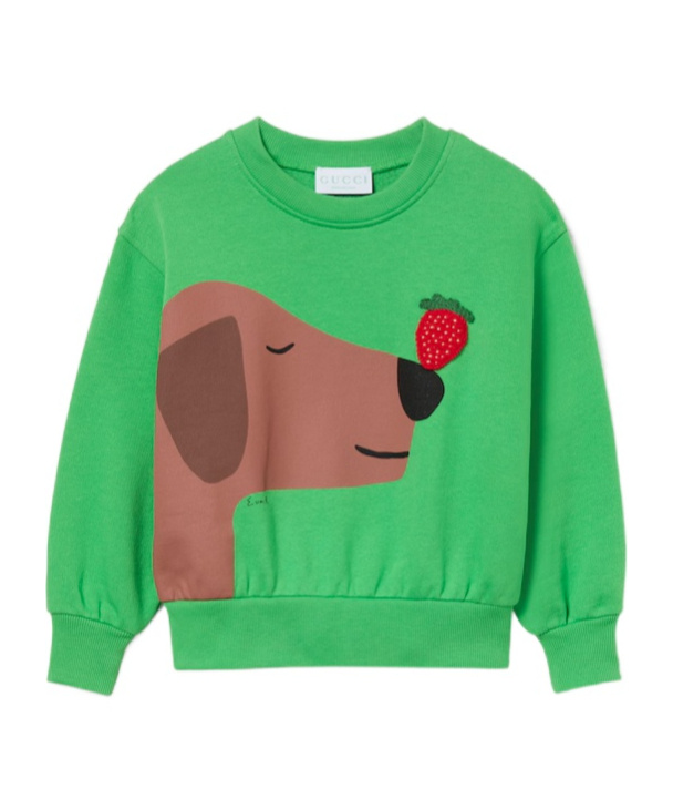 Gucci Printed Cotton Sweatshirt In Green