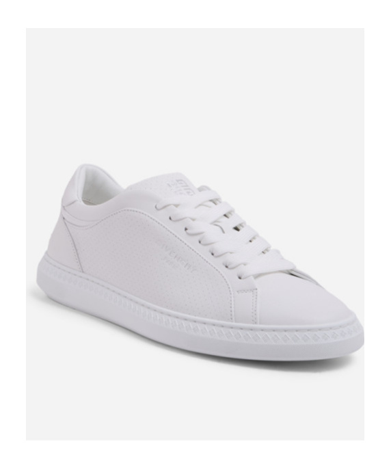 Givenchy Low Top Leather Sneakers With Perforated Detailing In White